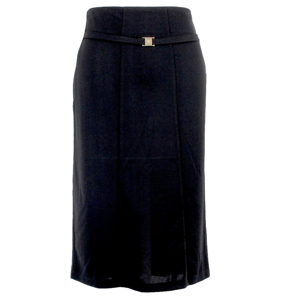 Kardashian Kollection Sz 12 Black With Gold Buckle Skirt